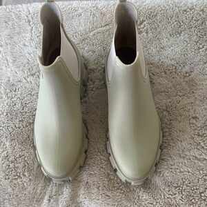 Jeffrey Campbell Beige Combat Rainboot